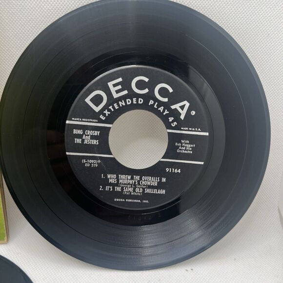 Bing Crosby DOUBLE 7” EP St Patrick's Day 45 Vinyl Set Cardboard Picture Sleeve - Picture 5 of 12